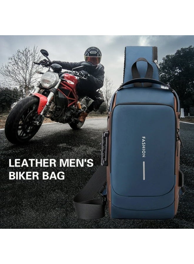 Waterproof Polyester Slim Unisex Crossbody Sling Bag Chest Backpack Men's Shoulder Bag, Leisure Travel Handbag, Hard Shell Anti-Theft Chest Bag - Image 5